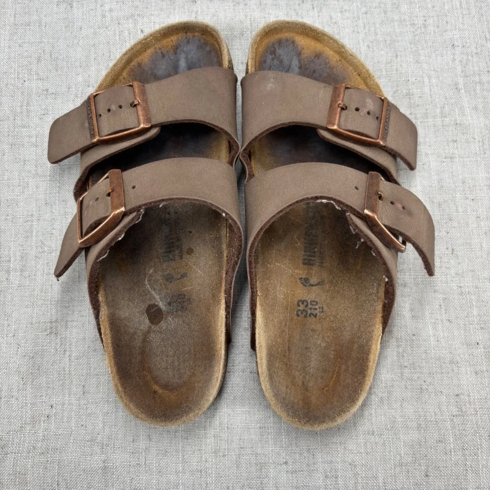 Birkenstock Arizona Kids Mocha Brown Birko-Flor Sandals EU 33 US 2-2.5